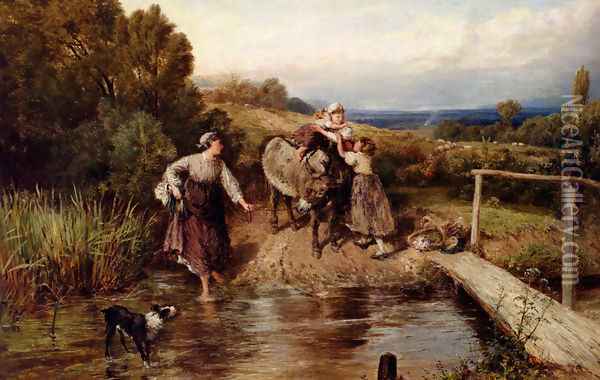 The Ford Oil Painting - Myles Birket Foster