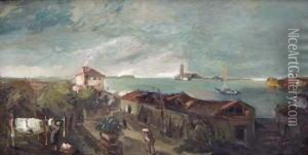 Lagune Vor Venedig Oil Painting - Franz Naager