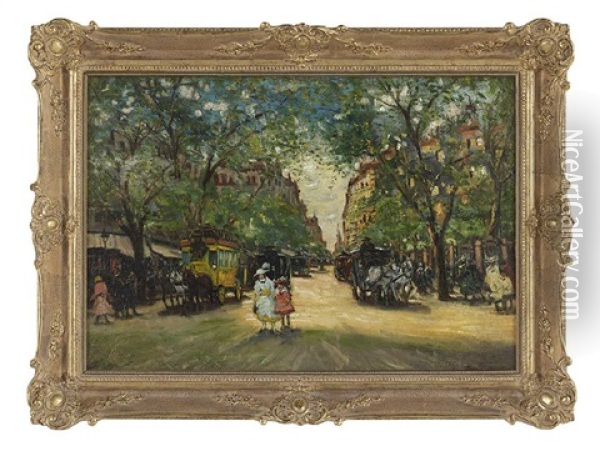 Springtime In Paris Oil Painting - Antal Berkes