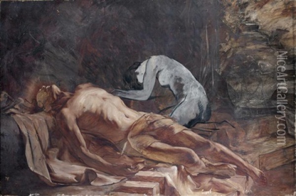 Mise Au Tombeau Oil Painting - Pierre Bodard