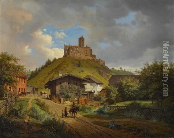 Schlosruine Und Hofmark Hilgartsberg A. D. D Oil Painting - Carl Friedrich Heinzmann
