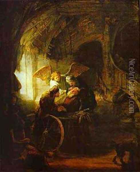 Tobias Returns Sight To His Father 1636 Oil Painting - Harmenszoon van Rijn Rembrandt