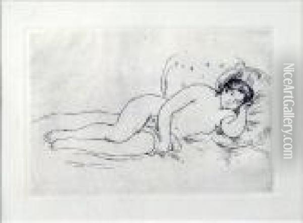 [femme Nue Couchee] Oil Painting - Pierre Auguste Renoir