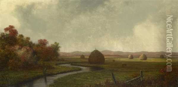 Autumn In The Marsh Oil Painting - Martin Johnson Heade