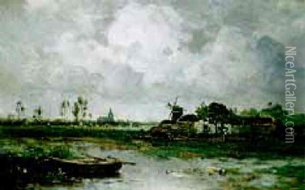 A Rainy Day, Heusden Oil Painting - Willem Cornelis Rip