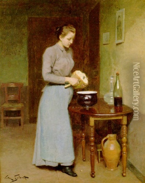 Preparing The Meal Oil Painting - Victor Gabriel Gilbert