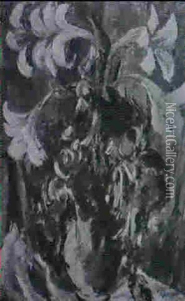 Sommerblumenstrauss Mit Lilien Oil Painting - Johanna H. Merre