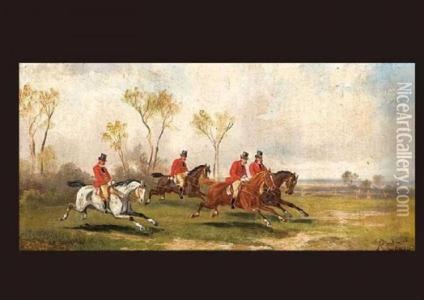 Landscape Of Horseback Riding Oil Painting - Alfred Steinacker