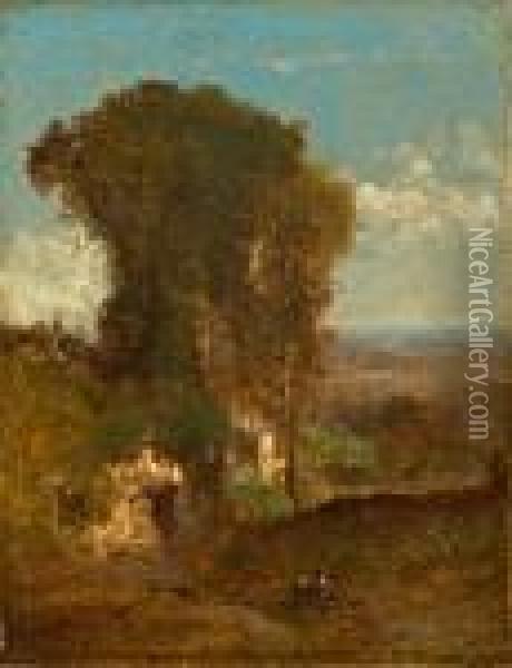 Italian Landscape Oil Painting - George Inness