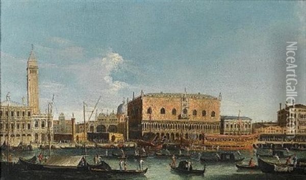 The Bucintoro At The Molo, Venice (+ The Grand Canal, Venice, Looking Towards The Rialto Bridge; Pair) Oil Painting -  Master of the Langmatt Foundation Views