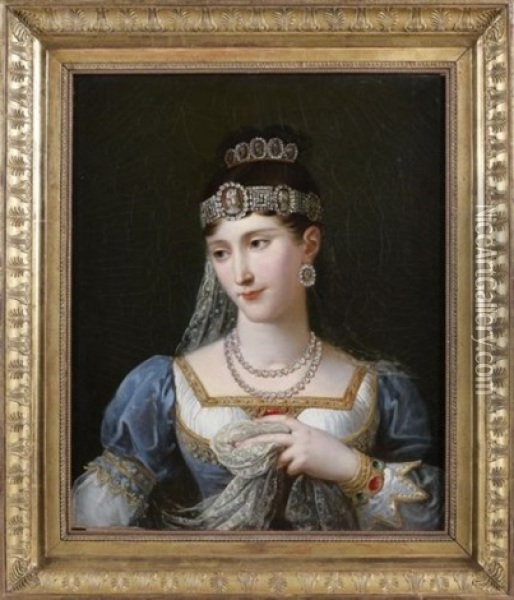 Portrait De Pauline Bonaparte, Princesse Borghese, Duchesse De Guastalla Oil Painting - Robert Jacques Francois Faust Lefevre