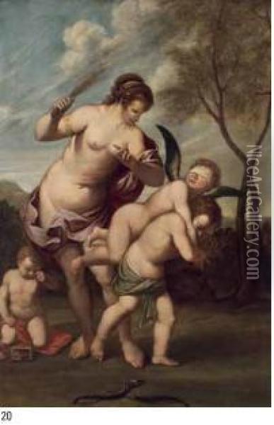 Venere Fustiga Cupido Oil Painting - Marco Liberi