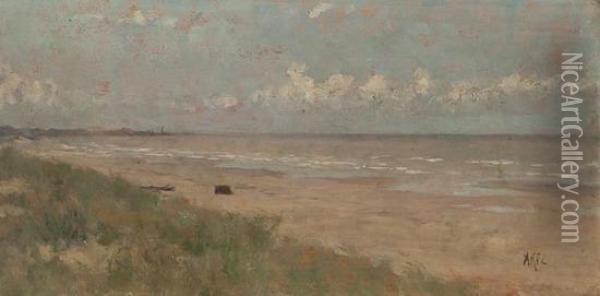 Dutch Coastal Scene Oil Painting - David Adolf Constant Artz