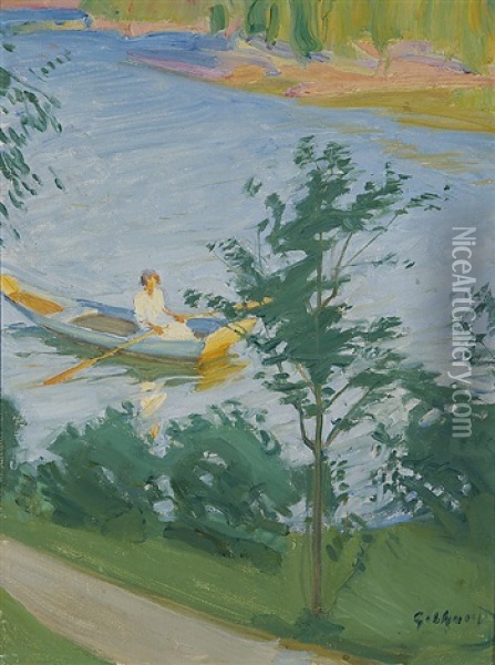 Summer Landscape Oil Painting - Albert Gebhard