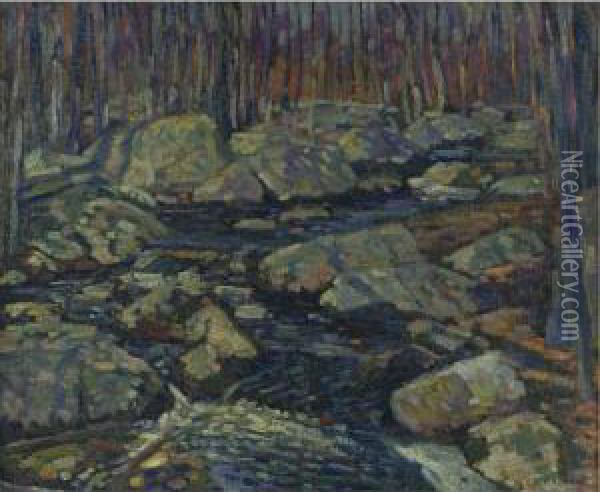 Woodland Stream Oil Painting - Charles Salis Kaelin