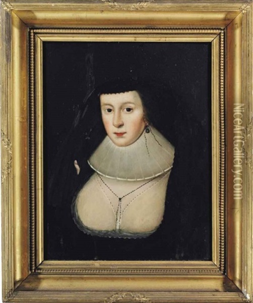 Portrait Of A Lady, Traditionally Identified As Mary, Queen Of Scots (1542-1587), Bust-length, In A Black Dress And White Ruff, With A Black Veil Oil Painting - Paul van Somer