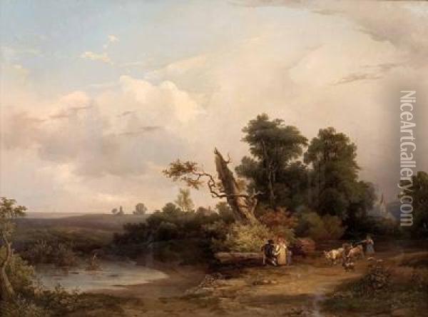 Romantische Landschaft Oil Painting - Rudolf Lang