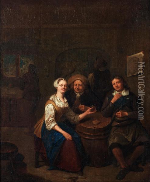 Interior From The Inn Oil Painting - Cornelis (Pietersz.) Bega