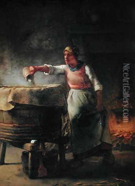The Boiler, 1853-54 Oil Painting - Jean-Francois Millet