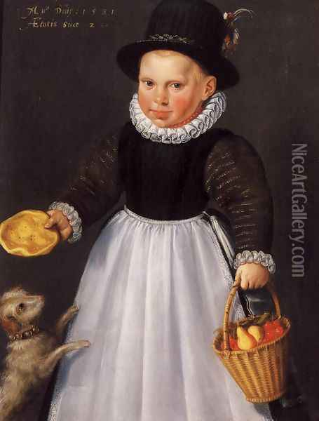 Portrait of a Young Boy 1581 Oil Painting - Jacob Willemsz I Delff