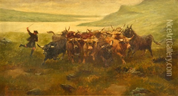 Herding Highland Cattle Oil Painting - Rosa Bonheur