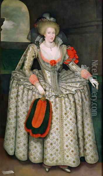 Anne of Denmark 1605 10 Oil Painting - Marcus The Younger Gheeraerts