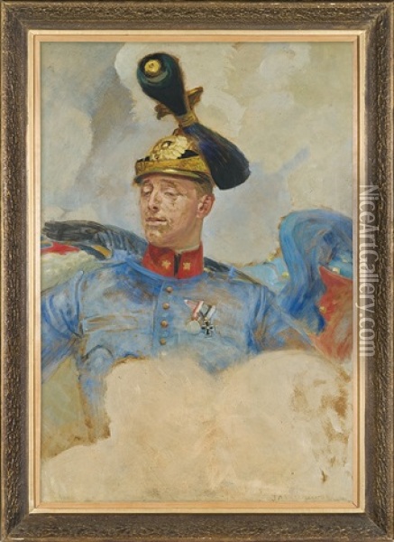 Officer's Portrait Oil Painting - Jacek Malczewski