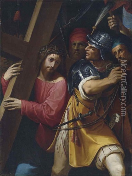 Christ Carrying The Cross Oil Painting - Jacopo Ligozzi