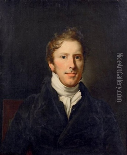Portrait Presume De Charles Legh Master (1781 - 1861) Oil Painting - Alexandre Jean Dubois-Drahonet