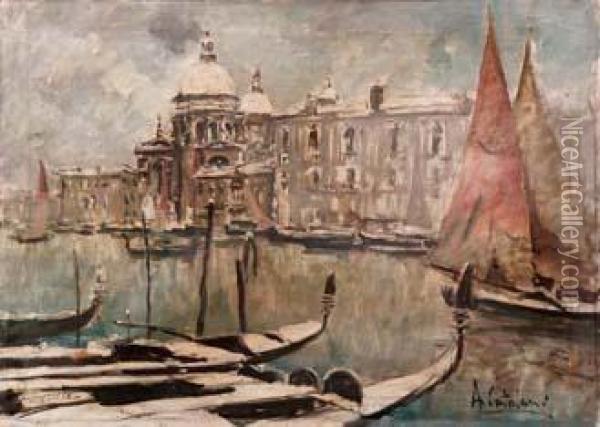Neve Sul Canal Grande Oil Painting - Alessandro Catalani