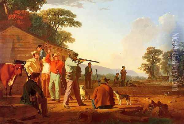 Shooting for the Beef Oil Painting - George Caleb Bingham