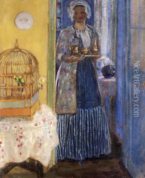 Yellow and Blue Oil Painting - Frederick Carl Frieseke