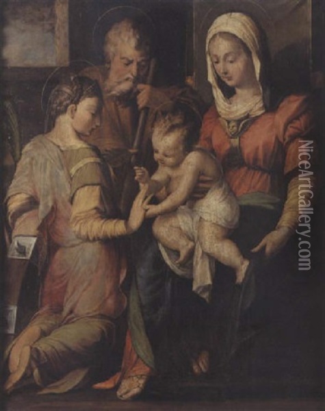 Le Mariage Mystique De Sainte Catherine Oil Painting - Bartolomeo Ramenghi