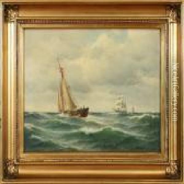Seascape Oil Painting - Carl Ludwig Bille