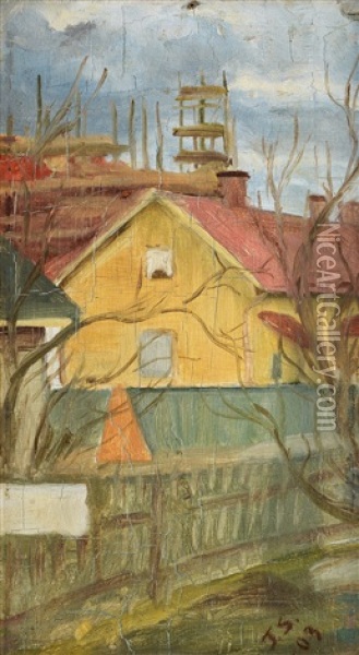 View From Turku Oil Painting - Santeri Salokivi