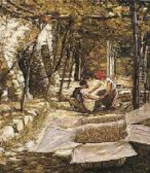 Packing Grapes Oil Painting - Henry Herbert La Thangue