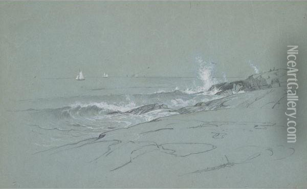 Rocks Of Naragansett Oil Painting - William Stanley Haseltine