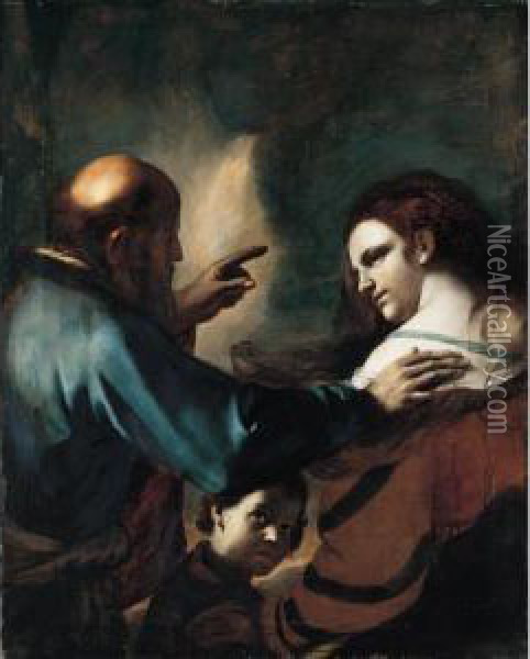 The Expulsion Of Hagar And Ishmael Oil Painting - Mattia Preti