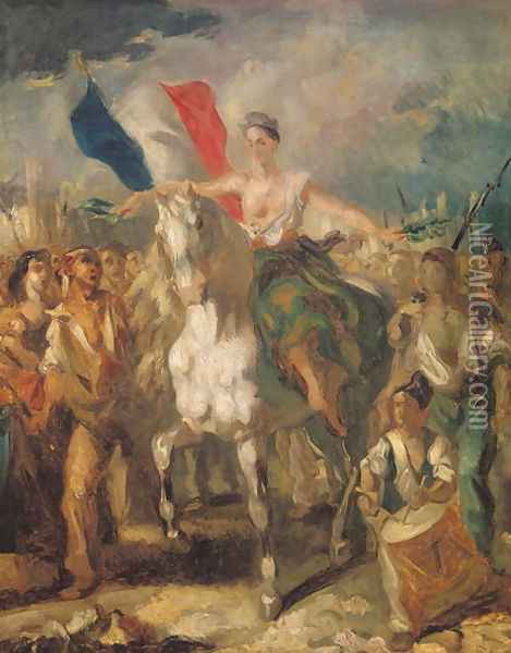 Study for 'Liberty', 1830 Oil Painting - Louis Boulanger