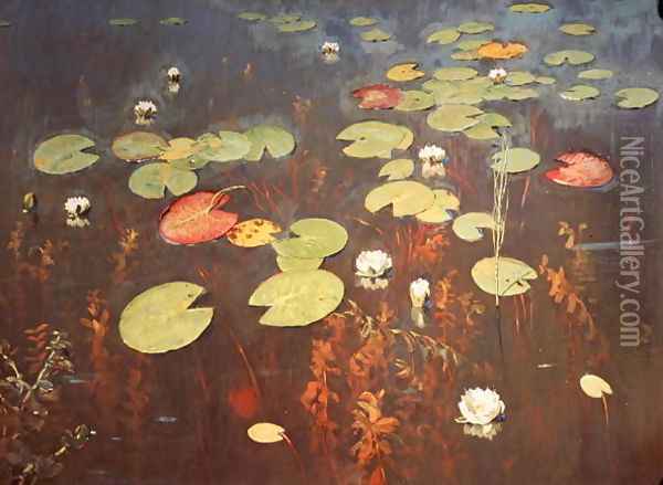 Water Lilies 1895 Oil Painting - Isaak Ilyich Levitan
