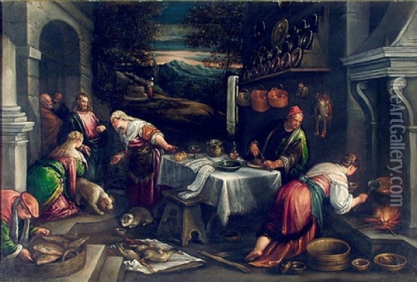 The Baptism Of Christ Oil Painting - Francesco Bassano