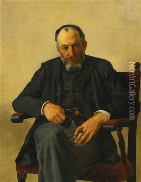 Portrait Of A Seated Gentleman Oil Painting - Isidor Kaufmann