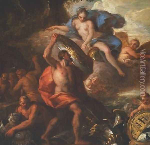 Design for a Ceiling: The Four Cardinal Virtues, Justice, Prudence, Temperance and Fortitude Oil Painting - Sir James Thornhill