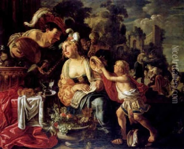 Eine Allegorie Der Armut Und Des Reichtums (?) Oil Painting - Pieter Lastman