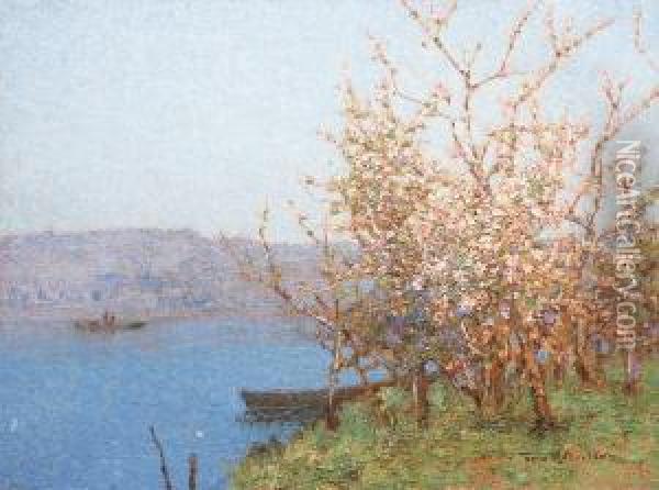 Kirschblute An Der Loire Oil Painting - Tom Robertson