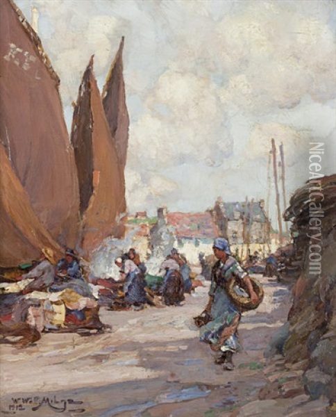 Harbor (minor Tears) Oil Painting - William Watt Milne
