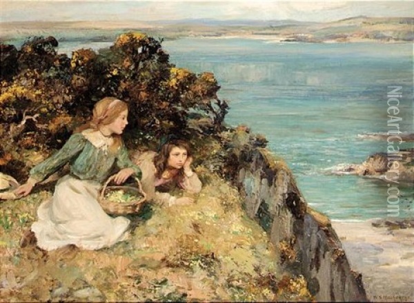 On The Cliff Top Oil Painting - William Stewart MacGeorge