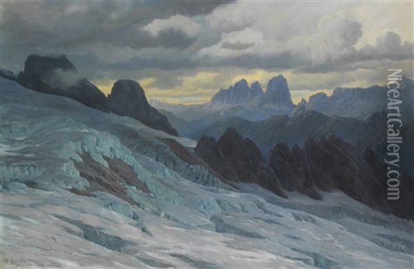 In Den Dolomiten Oil Painting - Rudolf (Robert) Reschreiter