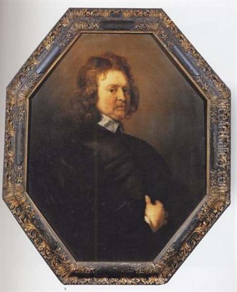 Portrait Of Edward Hyde, 1st Earl Of Clarendon Oil Painting - Adriaen Hanneman