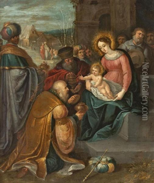 Anbetung Der Konige Oil Painting - Frans II Francken